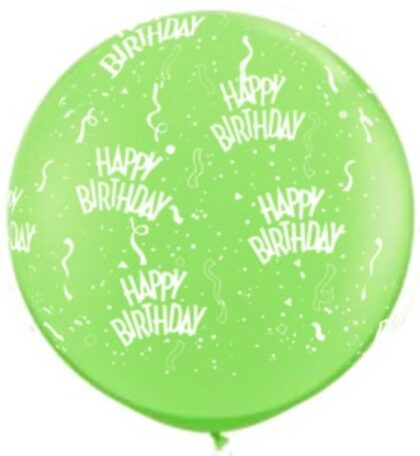 36" Happy Birthday Lime