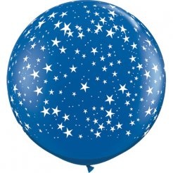 36" Blue with White Stars Print
