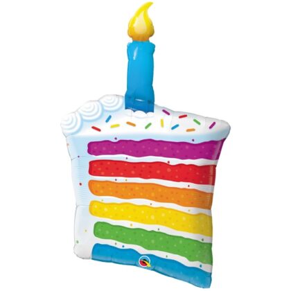 Vanilla Rainbow Cake Slice