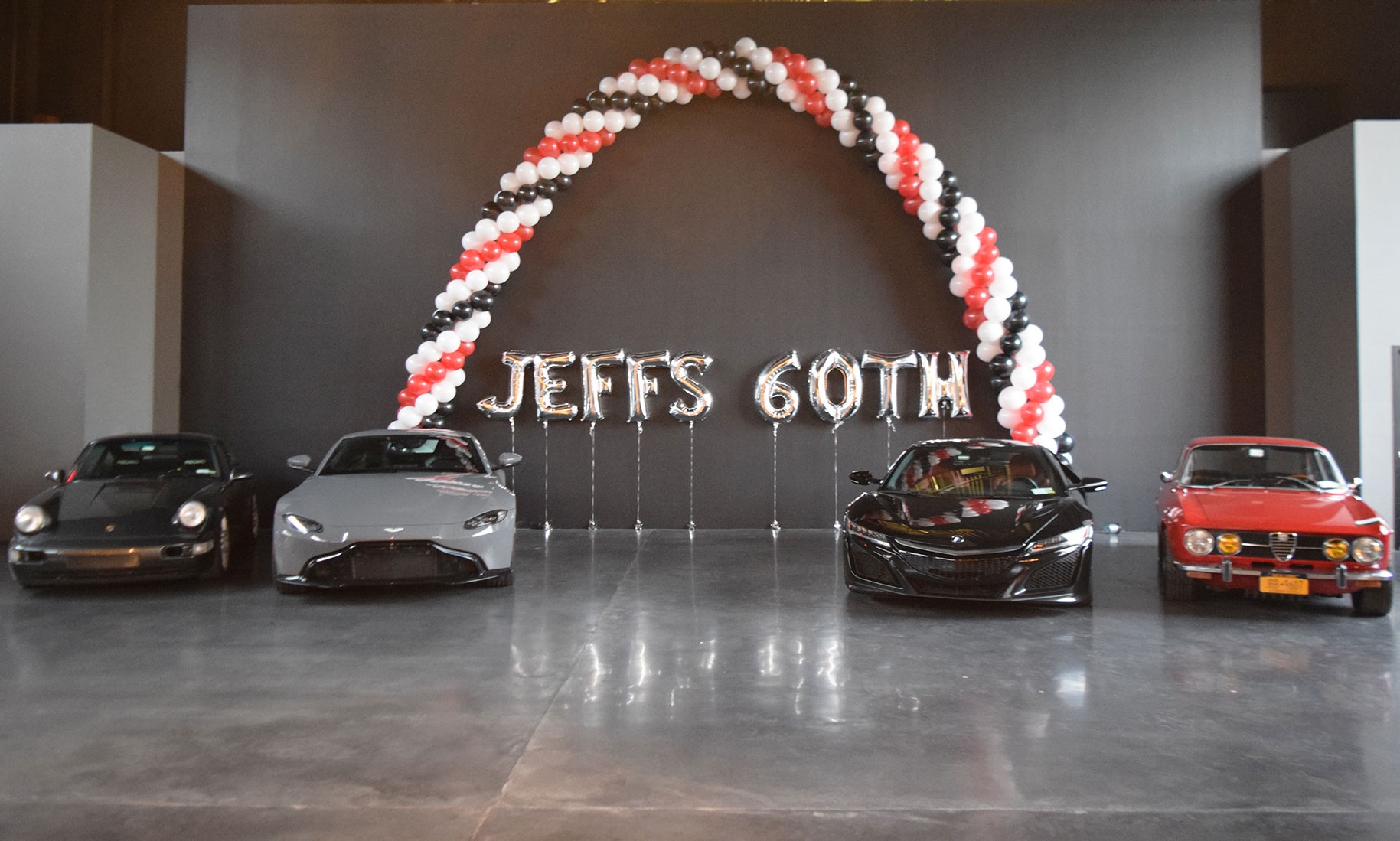 Jeffs 60th Balloon Archway And Letter Banner