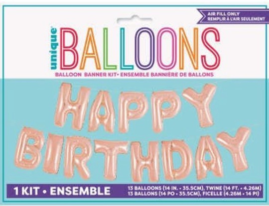DIY Rose Gold Birthday Balloon Banner