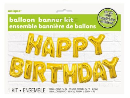 DIY Happy Birthday Gold Balloon Banner