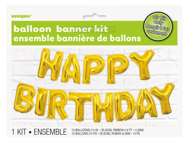DIY Happy Birthday Gold Balloon Banner