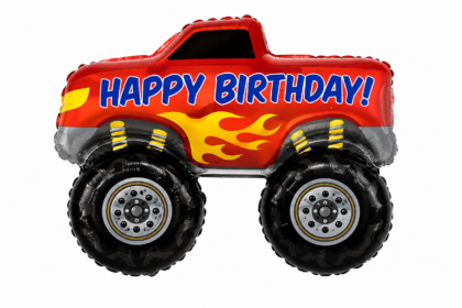 26-inch Happy Birthday Monster Truck Balloon