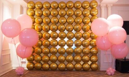 Plaza Hotel Balloon Wall with 36" Balloon Trees