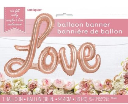 Rose Gold Script Love Balloon