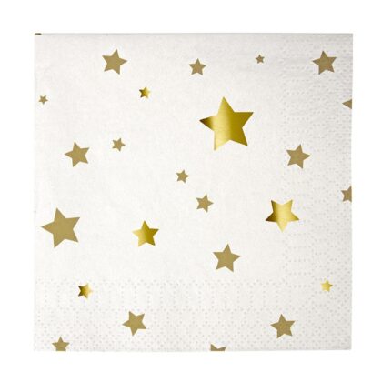 Gold Stars Dessert Napkins