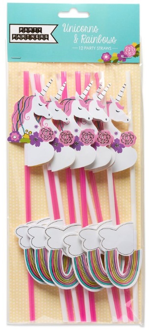 Unicorns and rainbows straws