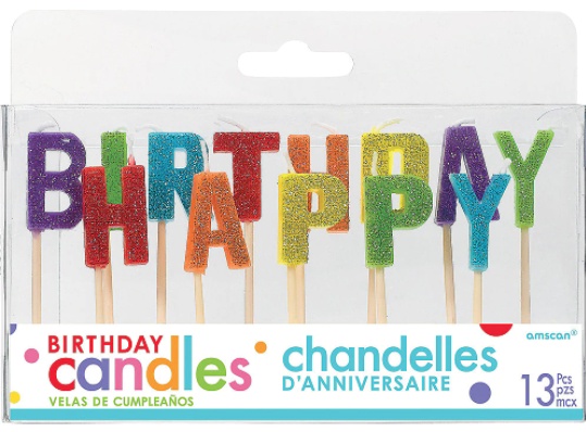 Happy Birthday Glitter Candles