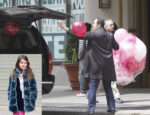 Suri Cruise celebrates her eighth birthday with pink balloons