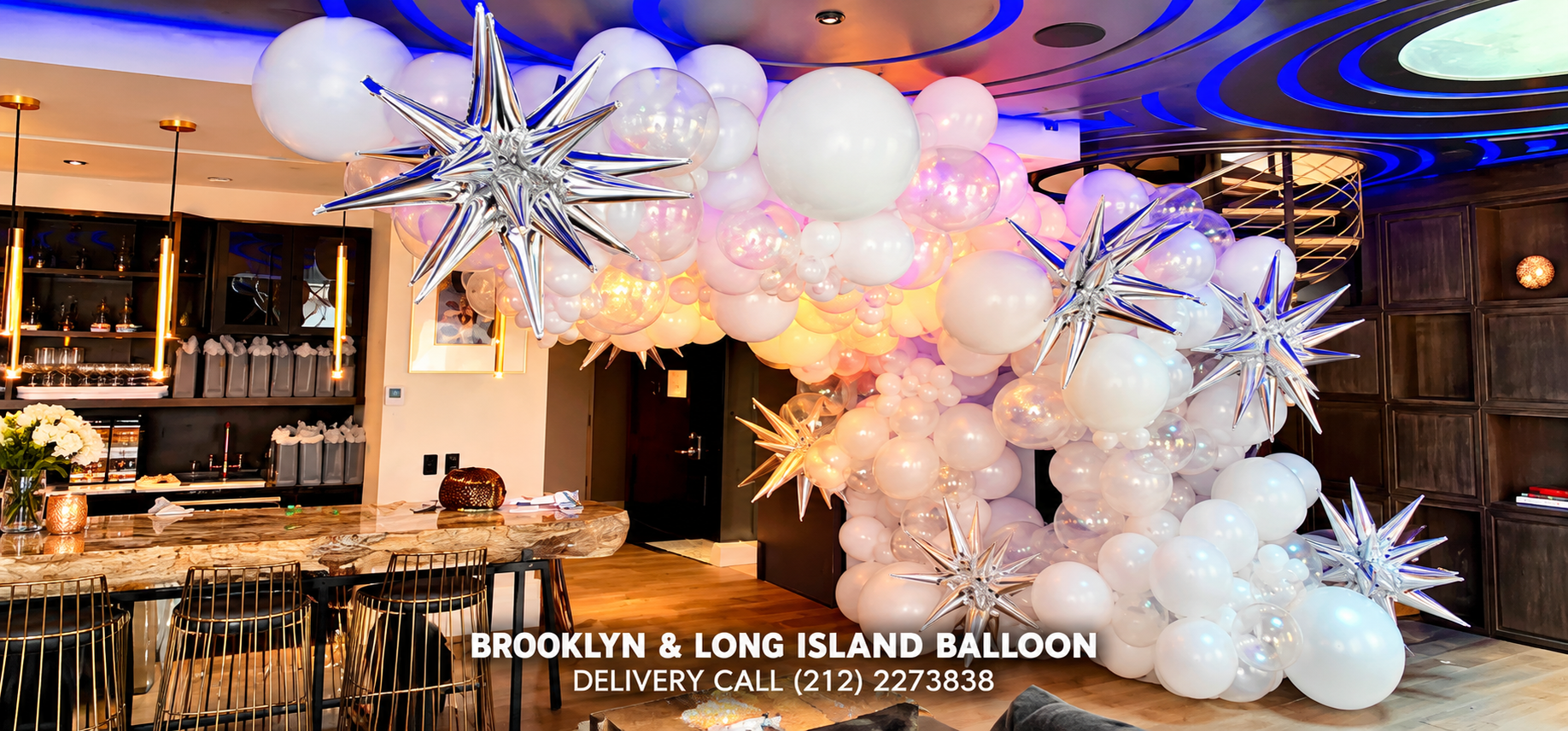 gold-ceiling-balloons-nyc-event-decoration
